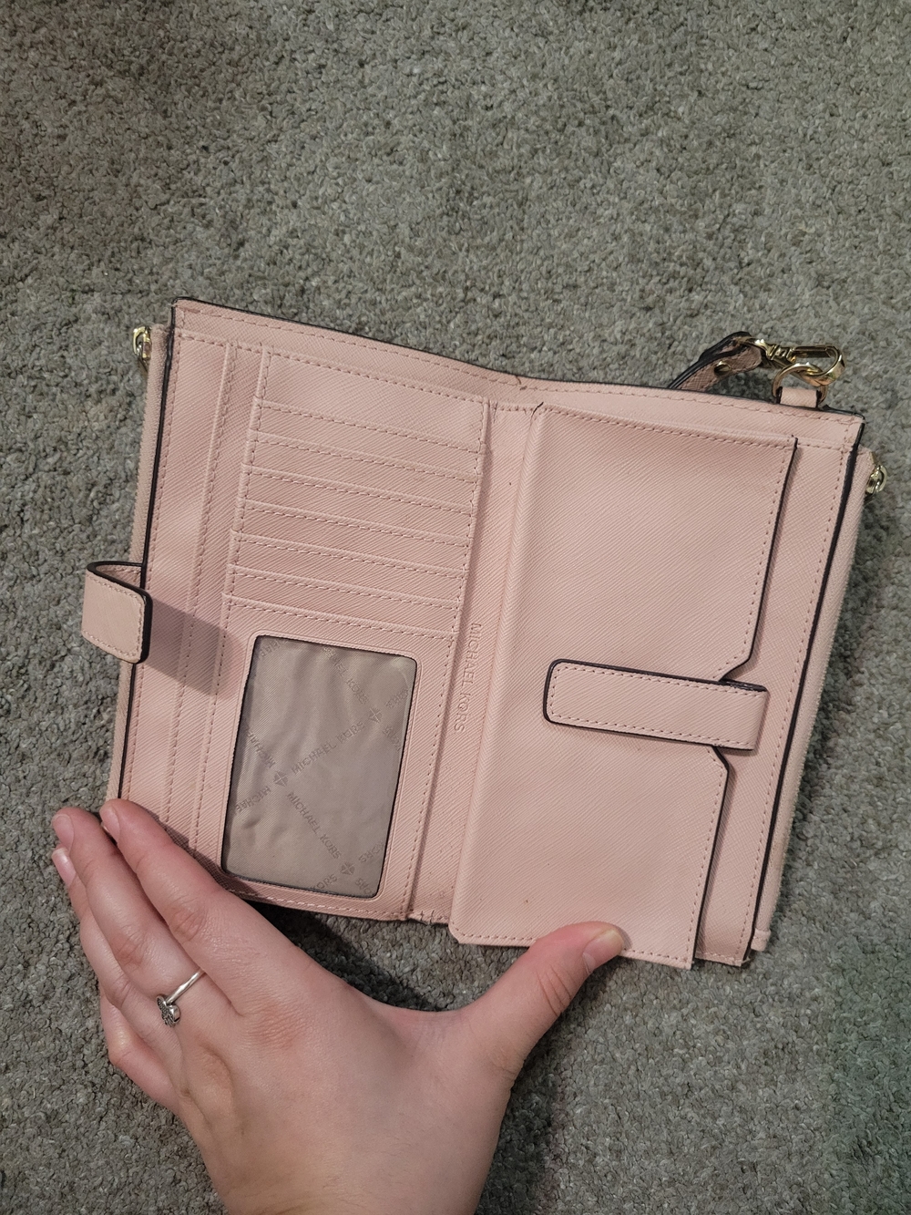 Michael Kors Powder Pink Pebbled Leather Studded Backpack And Wallet - Picture 12 of 12